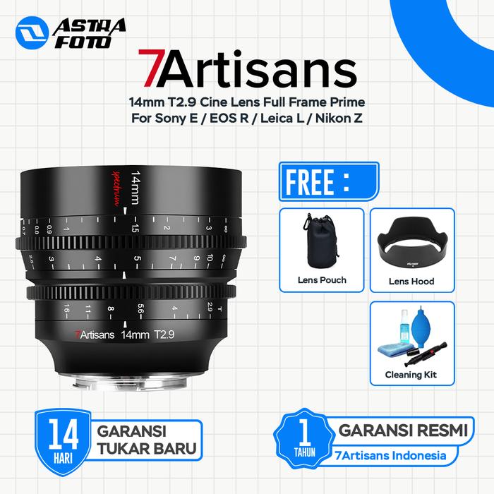 7Artisans 7artisans 14mm T2.9 Cine Lens Full Frame Prime for E/L/R/Z - SONY E