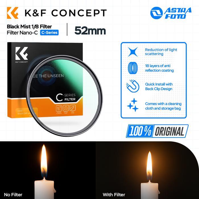 KNF Concept KNF Concept 52mm Lens Filter Nano-C Black Mist 1/8 Filter K&F Concept Black Diffusion