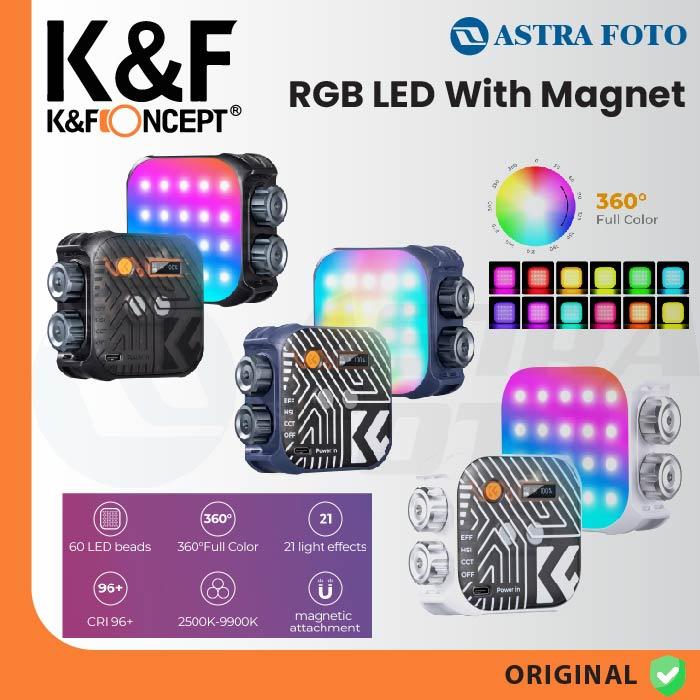 KNF Concept RGB LED Video Fill Light Portable With Magnet & Effect K&F - Biru · 3