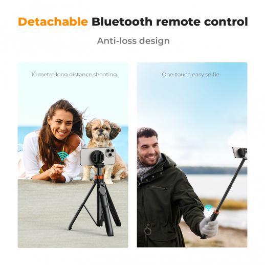 KNF Concept MS19 Magnetic Tripod Selfie Stick with Remote Bluetooth for Iphone 15/14/13/12 Magsafe Series K&F Concept - Hitam · 7