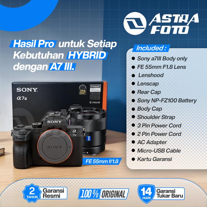 Sony SONY Alpha A7III / A7 Mark III Kit Lens FE 55mm F1.8 - Sony A7 iii - A7iii Body