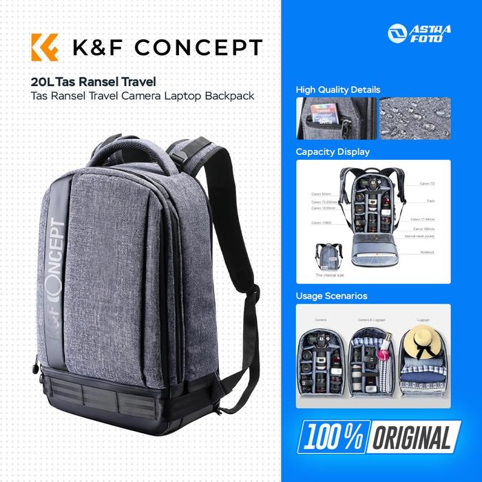 KNF Concept Knf Concept 20L Tas Ransel Travel Camera Laptop Backpack Photography