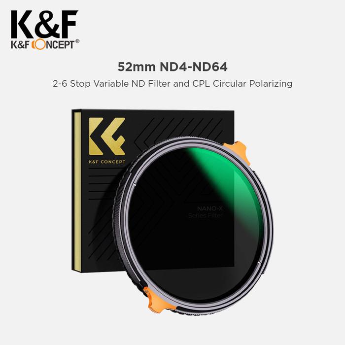 KNF Concept 52mm Filter Nano-X Variable ND4-64 + CPL K&F Filter Lensa · 2