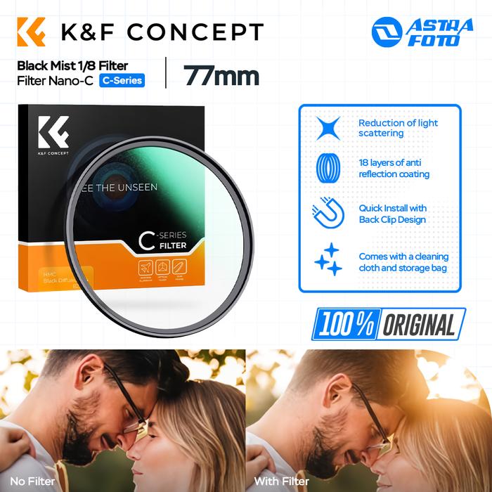KNF Concept KNF Concept 77mm Lens Filter Nano-C Black Mist 1/8 Filter K&F Concept Black Diffusion