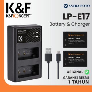 KNF K&F Concept Battery Canon LP-E17 2PCS + Dual Slot Charger LPE17 - Battery Charger