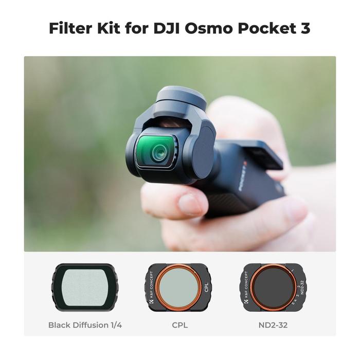 K&F Concept Filter CPL + Black Pro Mist 1/4 + ND2-32 For DJI Osmo Pocket 3 KNF Concept 3-Pack Filters · 4