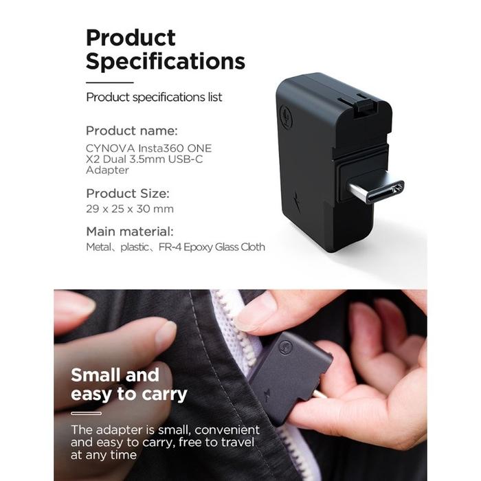 Insta360 One X2 Mic Adapter 3.5MM Original Resmi · 4