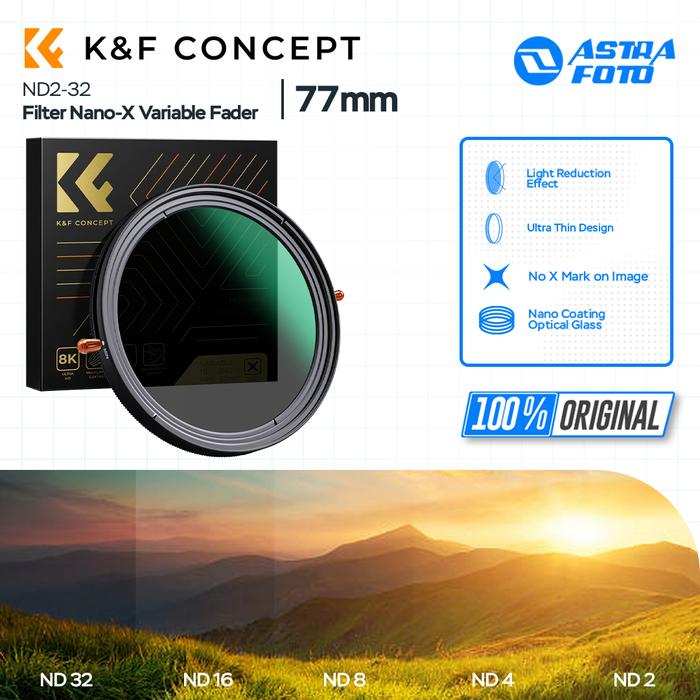 KNF Concept KNF Concept 77mm Lens Filter Nano-X Variable Fader ND2-32 + CPL Filter