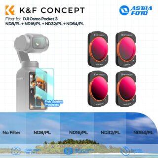 K&F Concept Filter ND8/PL + ND16/PL + ND32/PL + ND64/PL For DJI Osmo Pocket 3 KNF Filter 4-Pack Filters