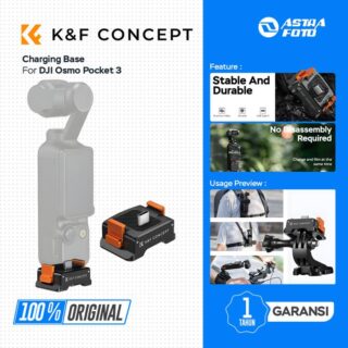 KNF Concept Charging Base For DJI Osmo Pocket 3 Arca Swiss - Type C Port -1/4 Screw Hole - Allumunium Alloy Bracket - K&F Concept