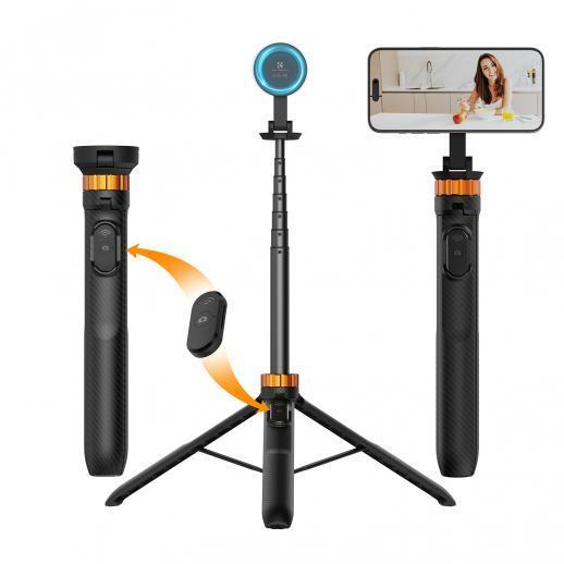 KNF Concept KNF Concept MS19 Magnetic Tripod Selfie Stick with Remote Bluetooth for Iphone 15/14/13/12 Magsafe Series K&F Concept - Hitam