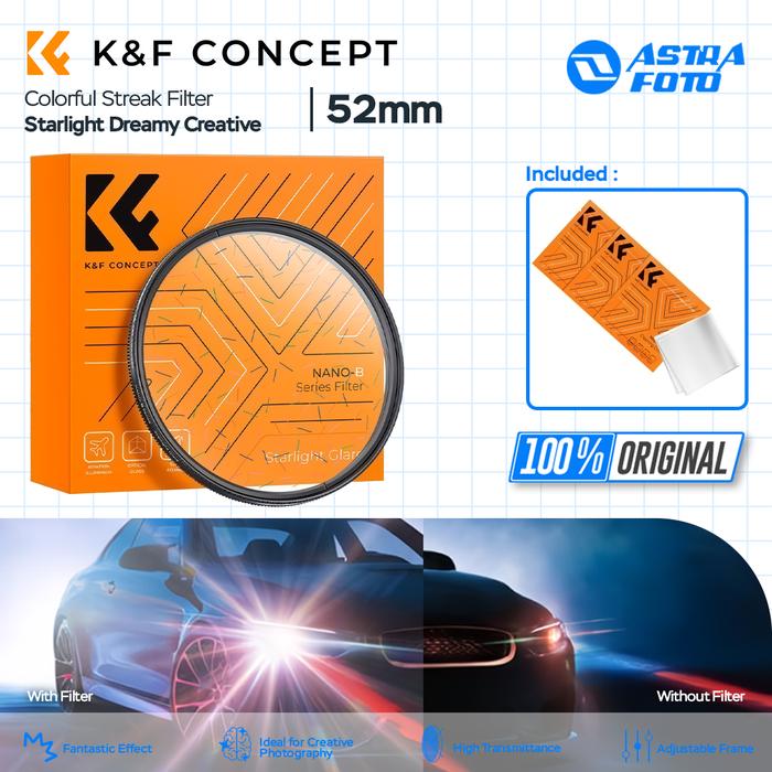 KNF Concept KNF CONCEPT 52mm Colorful Streak Filter Starlight Dreamy Creative Special Effects Optical Glass Lens Filters Nano-B Series