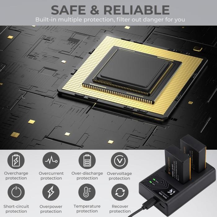 KNF K&F Concept Battery Canon LP-E17 2PCS + Dual Slot Charger LPE17 - Battery Charger · 5