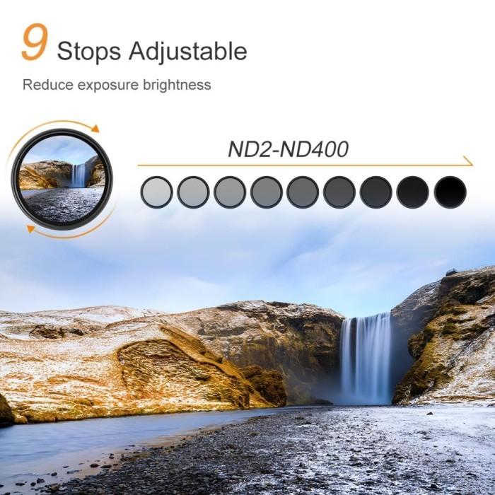 KNF CONCEPT Filter Variable ND2-400 - 52mm Clip For HP Smartphone iPhone Samsung Xiaomi Realme Dll K&F Concept · 4