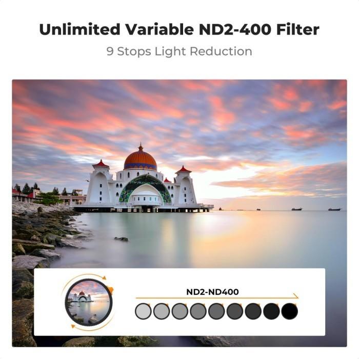 KNF Concept 67mm Filter Variable ND2-400 Nano X Coating Anti Scratch & Waterproof Pro HD Ultra Thin Lens Filter Lensa K&F Concept - Gambar 9