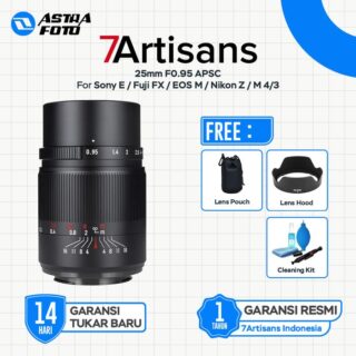 7Artisans 25mm F0.95 APSC for Sony E Mount - Fujifilm FX - Canon EOS M -  Fuji FX - Nikon Z - M4/3 Lensa Kamera - SONY E