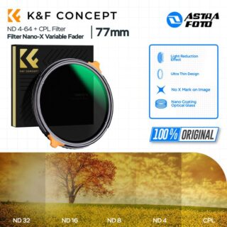 KNF Concept 77mm Filter Nano-X Variable ND4-64 + CPL K&F Filter Lensa