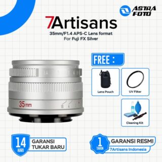 7Artisans 35mm/F1.4 APS-C Lens format for Mirrorless Camera - FUJI FX SILVER