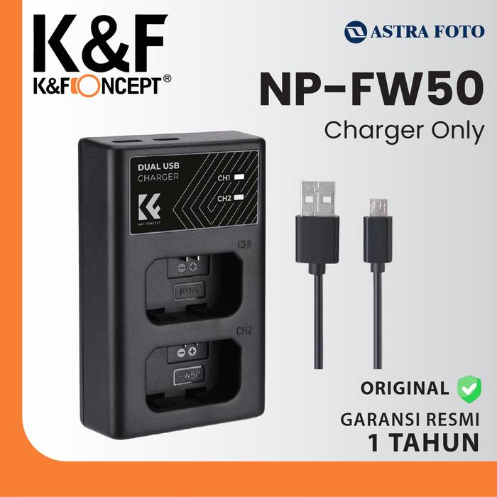 KNF K&F Concept Battery For Sony NP-FW50 2PCS + Dual Slot Charger NPFW50 - Battery Only · 9