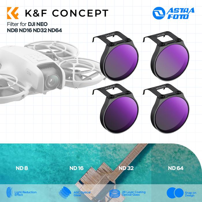KNF Concept K&F Concept DJI NEO ND Filter Kit 4pcs ND8 ND16 ND32 ND64 KNF Concept 4-Pack Filter Original