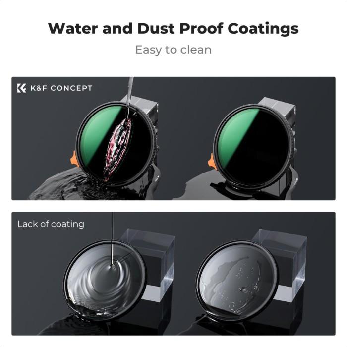 KNF Concept 55mm Filter Variable ND2-400 Nano X Coating Anti Scratch & Waterproof Pro HD Ultra Thin Lens Filter Lensa K&F Concept - Gambar 4