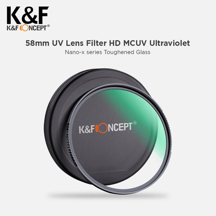 KNF Concept 58mm Nano-X HD MC UV Filter Multi Coating Tempered K&F · 2