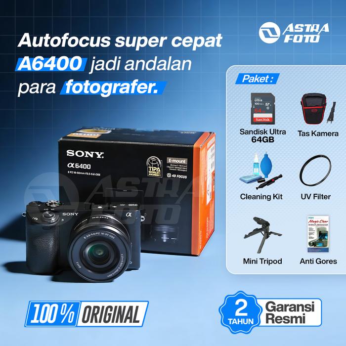 SONY ALPHA A6400 KIT 16-50mm II OSS KAMERA MIRRORLESS 4K GARANSI RESMI - Standard · 2