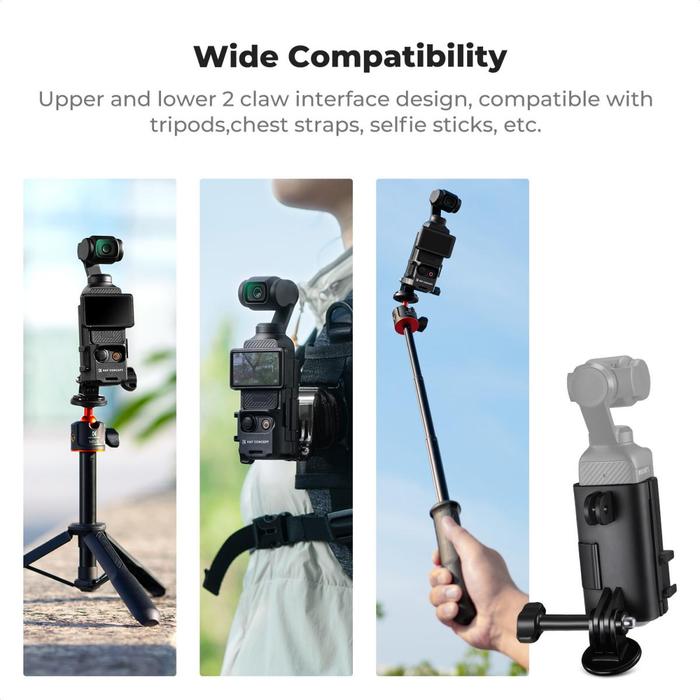 KNF Concept Adaptor Expansion Mount For DJI Osmo Pocket 3 With Cold Shoe & 1/4 Screw Hole Mounting Bracket K&F Concept - Gambar 7