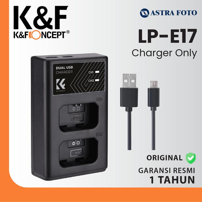 KNF K&F Concept Battery Canon LP-E17 2PCS + Dual Slot Charger LPE17 - Battery Charger · 7