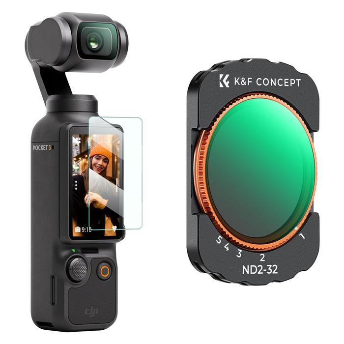 K&F Concept Variable ND2-32 Filter For DJI Osmo Pocket 3 Magnetic Filter Nano Coating VND KNF Concept · 2