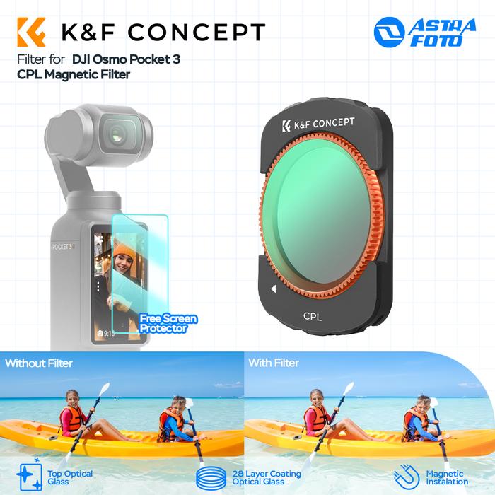 KNF Concept K&F Concept Nano CPL Magnetic Filter For DJI Osmo Pocket 3 Reduce Reflection KNF Concept