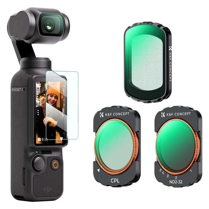 K&F Concept Filter CPL + Black Pro Mist 1/4 + ND2-32 For DJI Osmo Pocket 3 KNF Concept 3-Pack Filters · 2