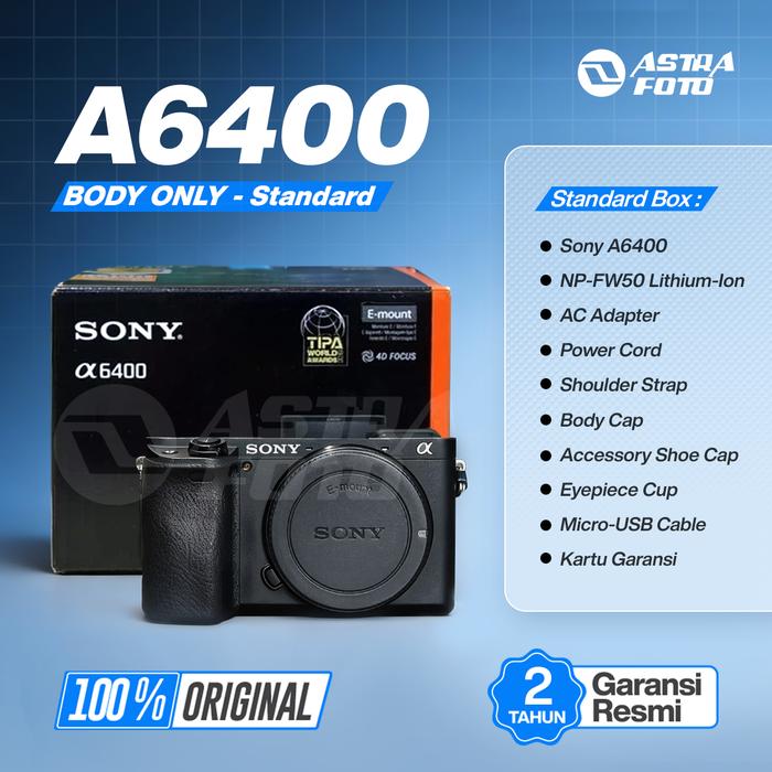 Sony SONY A6400 BODY ONLY / SONY ALPHA A6400 BO GARANSI RESMI - Standard, Body Only
