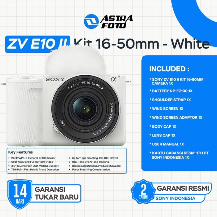 Sony Alpha ZV-E10 II Body Only & Kit 16-50mm II Mark II Kamera Mirrorless - Hitam, Body Only, Standard · 8