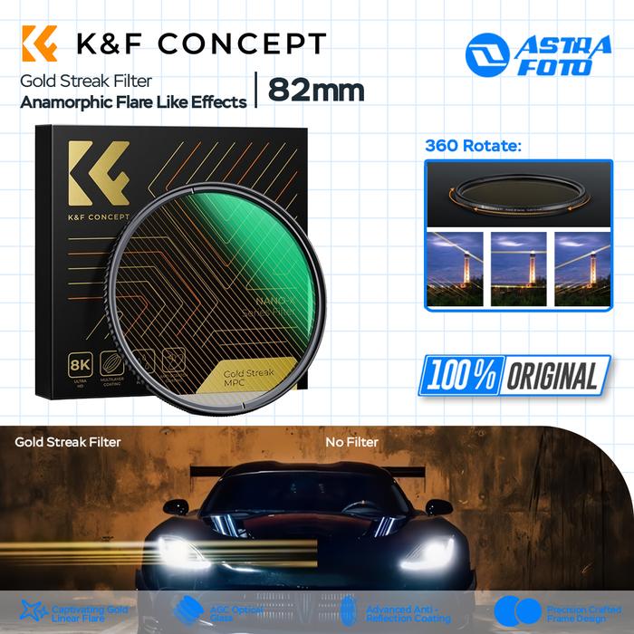 KNF Concept K&F Concept Gold Streak 82mm Filter Nano-X Anamorphic Flare Like Effects KNF Concept