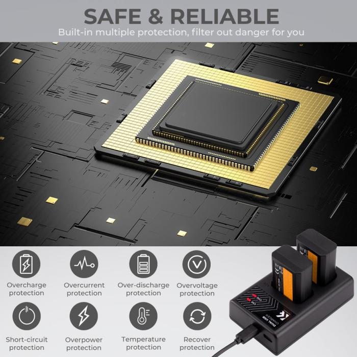 KNF K&F Concept Battery For Sony NP-FW50 2PCS + Dual Slot Charger NPFW50 - Battery Only · 6