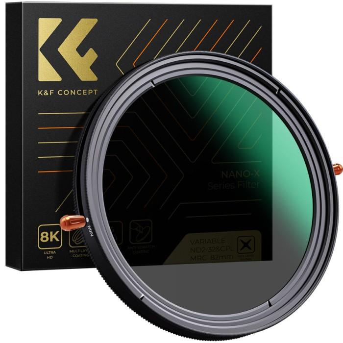 KNF Concept 77mm Lens Filter Nano-X Variable Fader ND2-32 + CPL Filter · 2