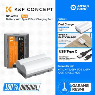 KNF Concept NP-W235 Battery With Type C Fast Charging Port For Fujifilm NPW235 Baterai K&F Concept - 1pc Battery