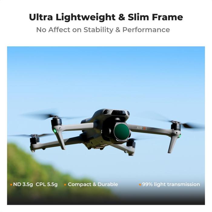 K&F Concept CPL + ND8 + ND16 Filter For DJI Air 3S Circular Polarizing & Neutral Density KNF Concept Drone Filters 3-Pack · 7