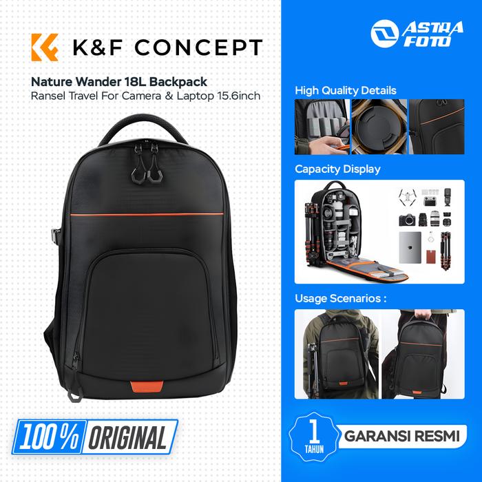 KNF Concept Nature Wander 18L Backpack Camera & Laptop 15.6inch - Tas Kamera Ransel Travel K&F Concept