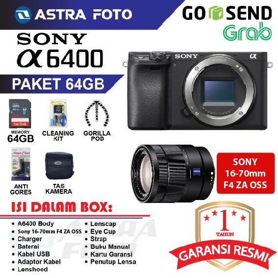 Sony Sony A6400 Body Only + Lensa 16-70mm F4 ZA OSS Garansi Resmi