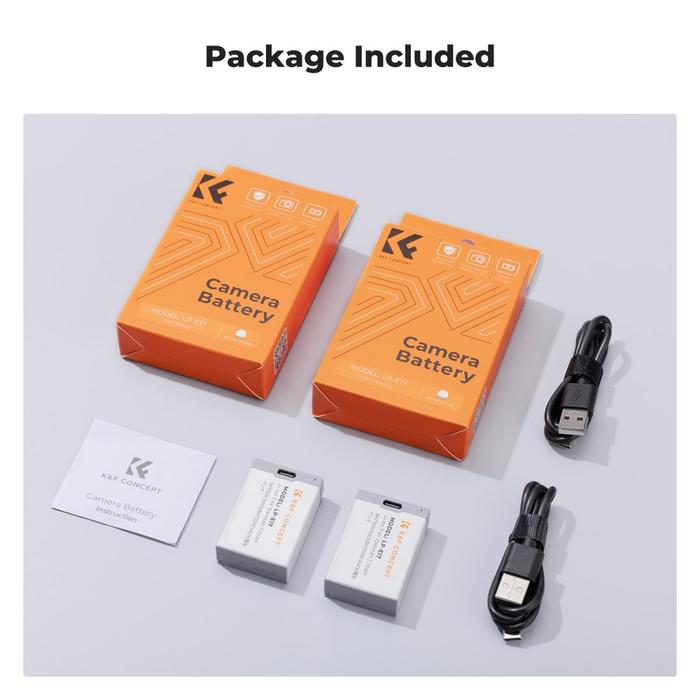 K&F Concept LP-E17 Battery with USB C Fast Charging for Canon EOS RP R10, R8, R50, EOS M3, M5, M6, EOS 200D, 77D, 750D, 760D, 800D, 8000D KNF Concept Baterai LPE17 - 1pc Battery · 8