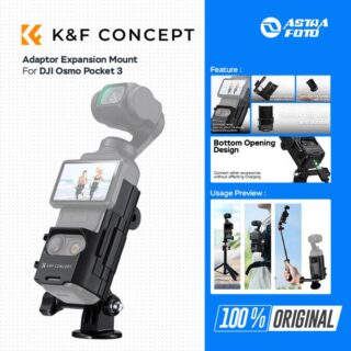 KNF Concept Adaptor Expansion Mount For DJI Osmo Pocket 3 With Cold Shoe & 1/4 Screw Hole Mounting Bracket K&F Concept