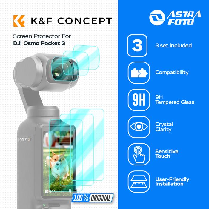 KNF Concept KNF Concept Screen Protector For DJI Osmo Pocket 3 Tempered Glass 9H Lens Protector Antigores LCD Lens Guard K&F Concept
