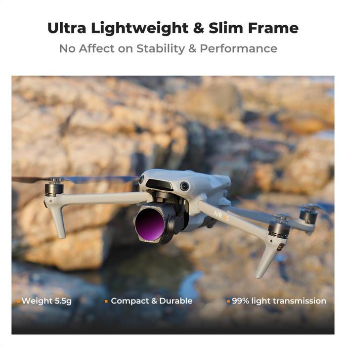K&F Concept ND8/PL + ND16/PL + ND32/PL + ND64/PL For DJI Air 3S Neutral Density Drone Filter KNF Concept 4-Pack · 8