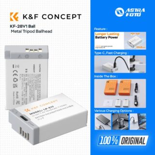 K&F Concept LP-E17 Battery with USB C Fast Charging for Canon EOS RP R10, R8, R50, EOS M3, M5, M6, EOS 200D, 77D, 750D, 760D, 800D, 8000D KNF Concept Baterai LPE17 - 1pc Battery