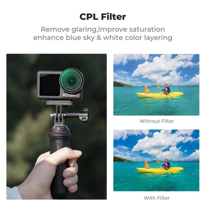 KNF Concept CPL+ND8+ND16+ND32+ND64+ND1000 HD Filter For DJI Osmo Action 3 / 4 / 5 Pro K&F Concept - Gambar 6