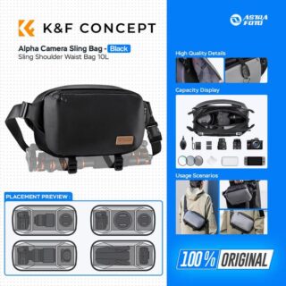 K&F Concept Alpha Camera Sling Shoulder Waist Bag 10L Tas Kamera KNF - BLACK+BROWN