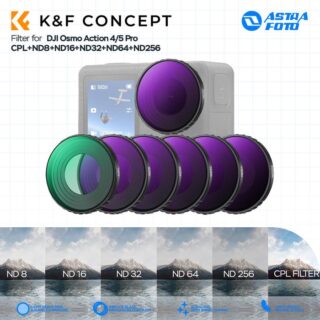 K&F Concept Filter For DJI Osmo Action 4 / 5 Pro Set CPL+ND8+ND16+ND32+ND64+ND256 Circular Polarizing Filter Neutral Density KNF Concept