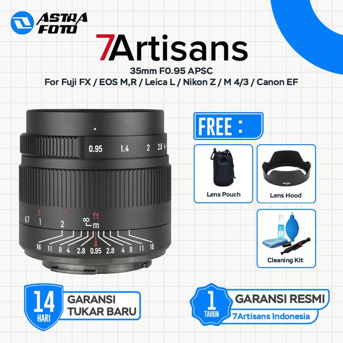 7Artisans 7Artisans 35mm F0.95 APSC Lens for Sony E Mount - Fujifilm FX - M4/3 - Nikon Z - Canon EF - EOS M - FUJIFILM